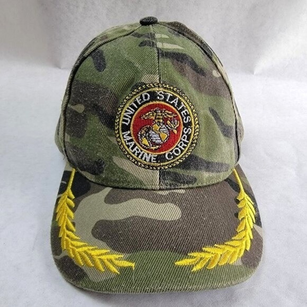 US Marine Corps USMC Camouflage Hat Scrambled Eggs Embroidery Mens Baseball Cap